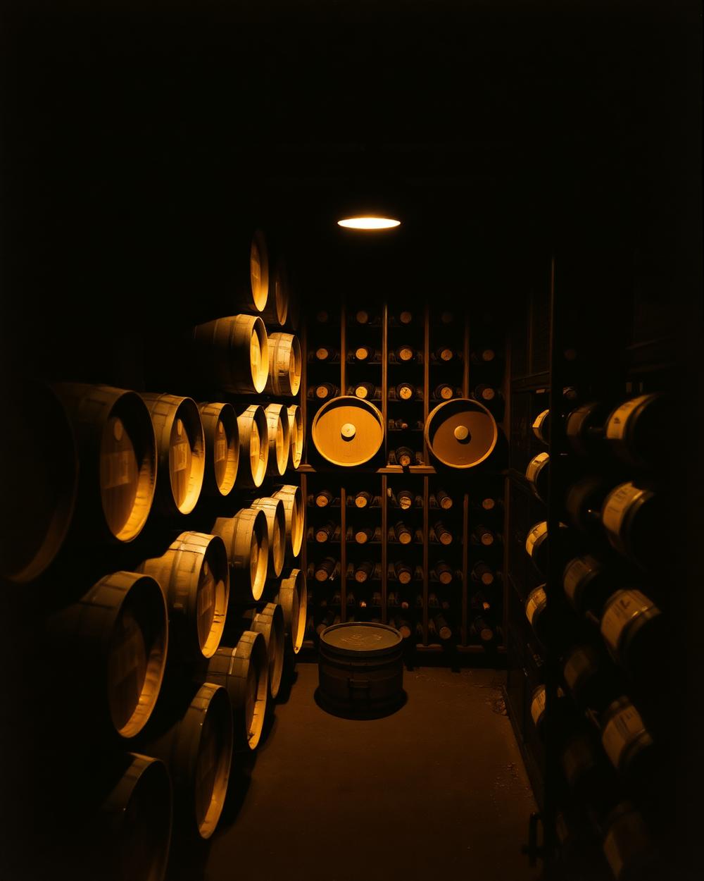 A private cellar of fine wine in original cases